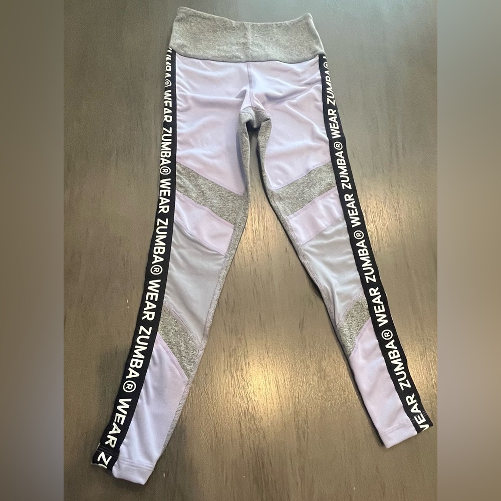 Zumba Fitness Light Purple and Gray see through Leggings